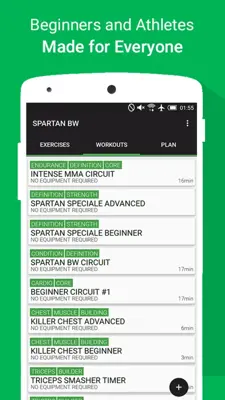 SPARTAN BODYWEIGHT FREE android App screenshot 8